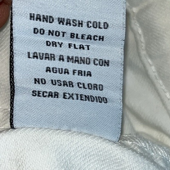 🆕 EASEL Love Stitch White Denim Patchwork Frayed Edge Shorts Cotton Size Small - Picture 12 of 13